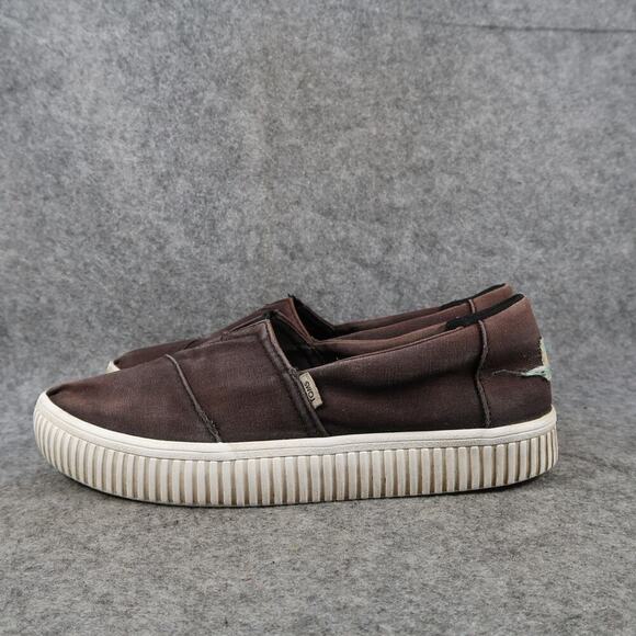 Toms Shoes Womens 7 Slip On Sneakers Platfrom Alpargatas Canvas Casual Trainers - Picture 4 of 12